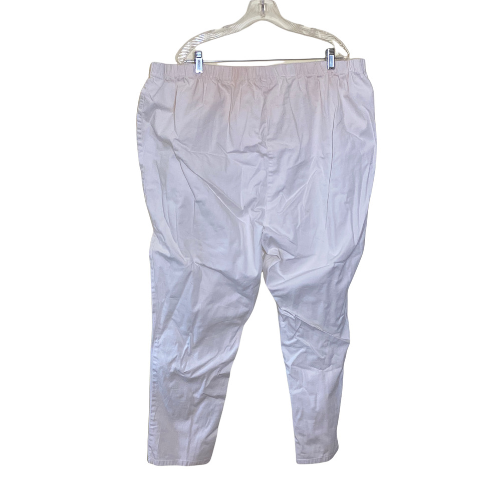 Woman Within Elastic Waist White Jeans - Size 30W